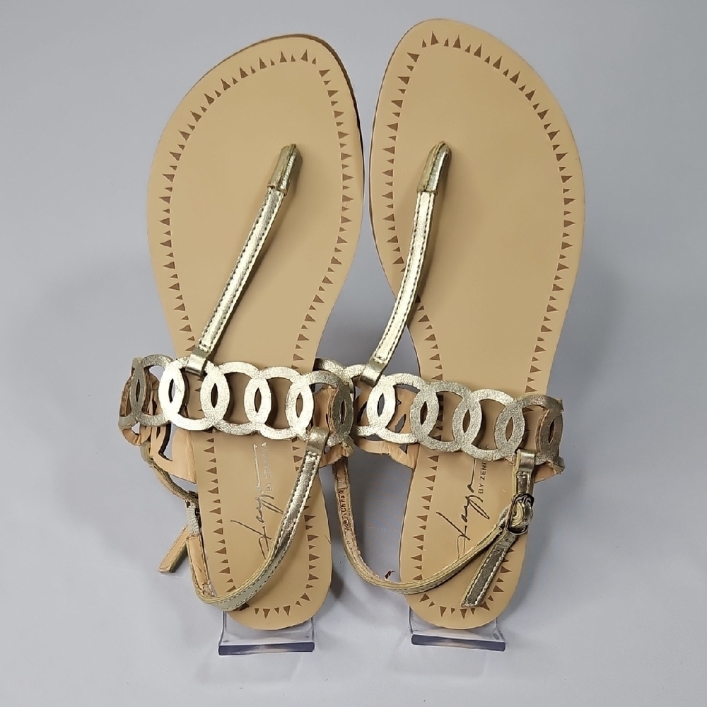 Daya By Zendaya Elegant Gold Thong Women's Sandals Size 9